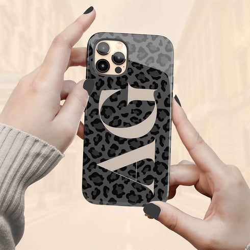 Oversized Leopard Custom Initials iPhone Case